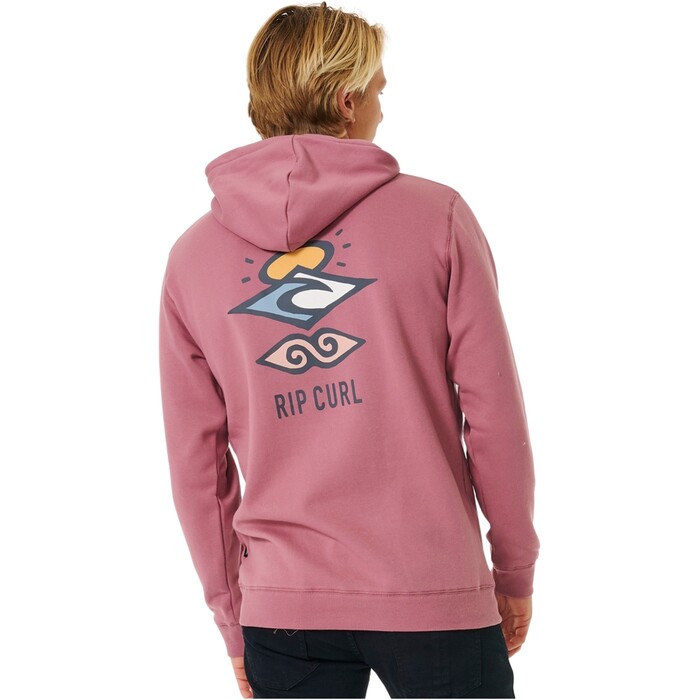 2024 Rip Curl Hombres Icono De Bsqueda Con Capucha Fleece CFEGL9 - Mushroom